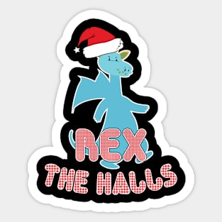 Rex the halls christmas holidays Sticker